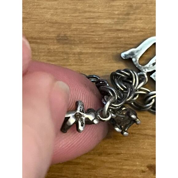 Vintage Sterling Bracelet with 12 Charms 925 Travel Souvenir 26.47 gr - Picture 2 of 11